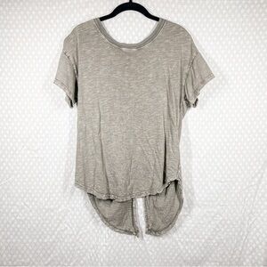 Anthropologie Pilcro Green Space Dye Tie Back Short‎ Sleeve Top